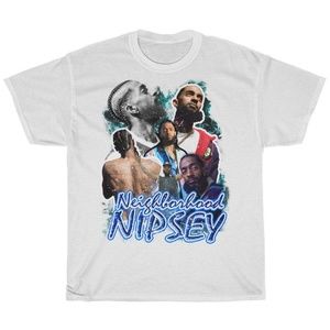 Vintage Style White Nipsey Hussle Rap Tee